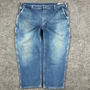 FR Work Jeans Mens Size 46x30 Blue Flame Resistant Heavy Duty Utility Denim